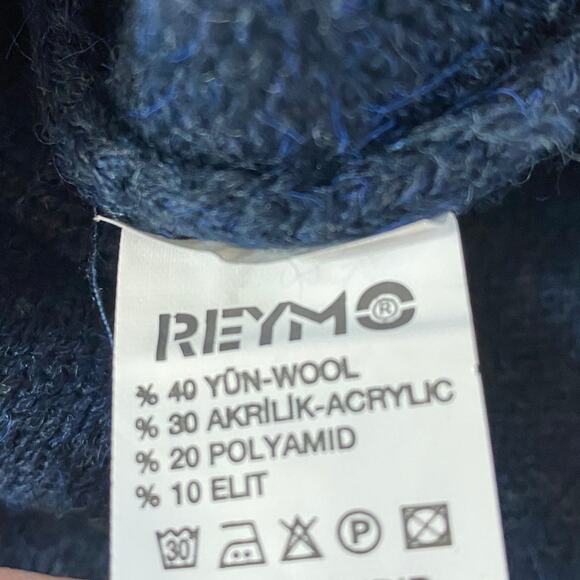 Reymo Wool Blend Cardigan Sweater Men M Blue Grandpacore Academia Preppy Pockets - Picture 4 of 7